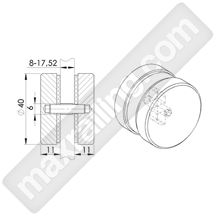 Връзка между две стъкла Ф40мм